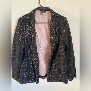 Vintage 1980s Blazer Jacket Black/Peach